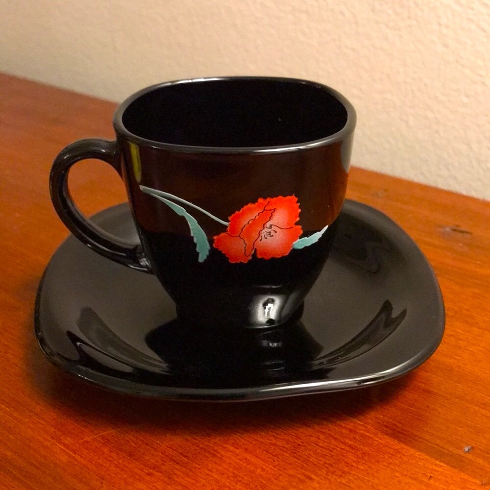 Made In France Stamped Demitasse Espresso Cup and Saucer - Picture 5 of 13